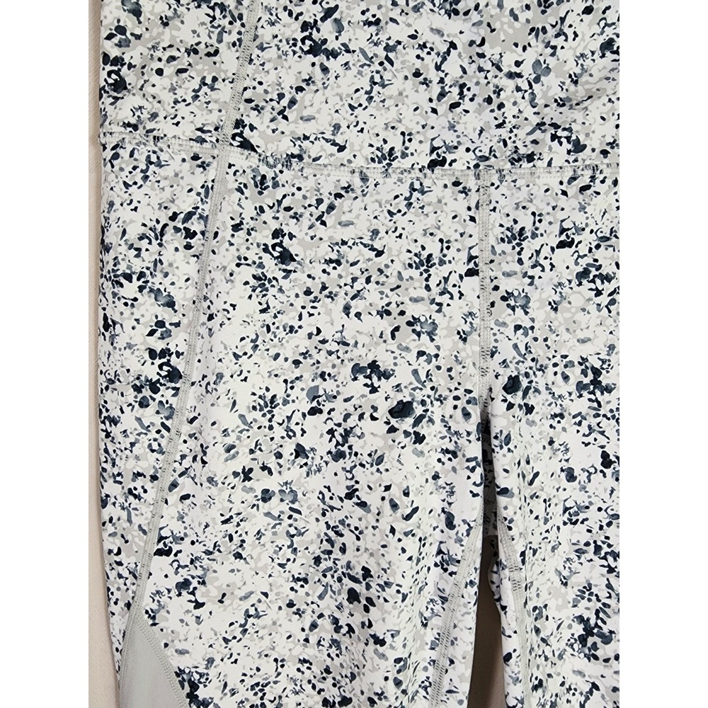 ATHLETA Womens L White Sandstone Salutation 7/8 Mesh Panel Crop Legging Yoga - Picture 3 of 9